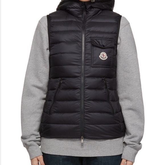 Moncler Black Down Glyco Hooded Vest [3] - Picture 2 of 14